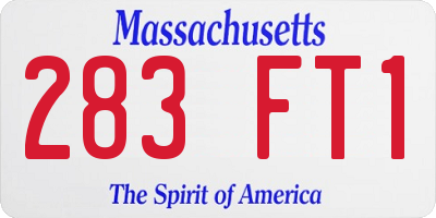 MA license plate 283FT1