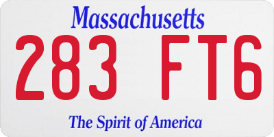 MA license plate 283FT6