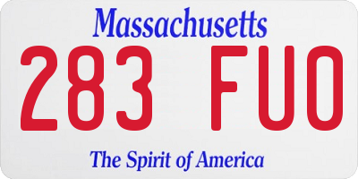 MA license plate 283FU0
