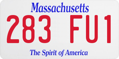 MA license plate 283FU1