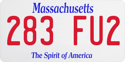 MA license plate 283FU2