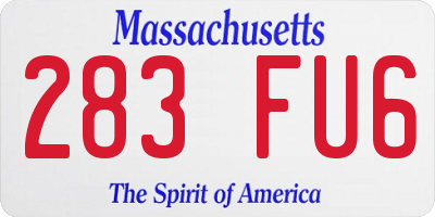 MA license plate 283FU6
