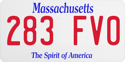 MA license plate 283FV0