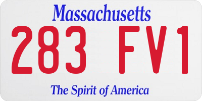 MA license plate 283FV1