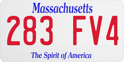 MA license plate 283FV4