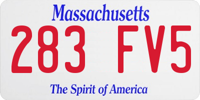 MA license plate 283FV5