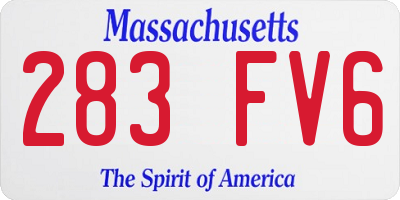 MA license plate 283FV6