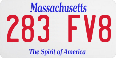 MA license plate 283FV8