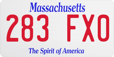 MA license plate 283FX0