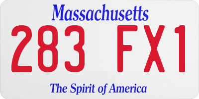 MA license plate 283FX1