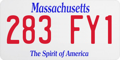 MA license plate 283FY1