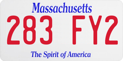 MA license plate 283FY2