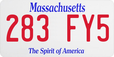 MA license plate 283FY5