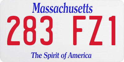 MA license plate 283FZ1