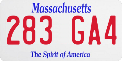 MA license plate 283GA4