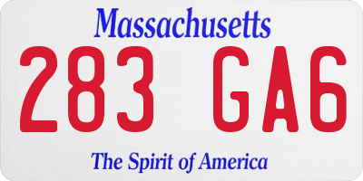 MA license plate 283GA6