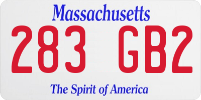 MA license plate 283GB2