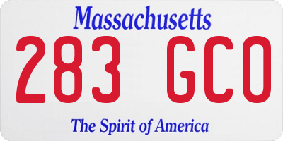 MA license plate 283GC0