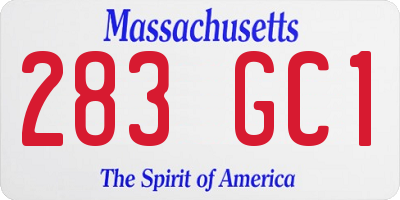 MA license plate 283GC1