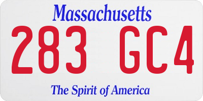 MA license plate 283GC4