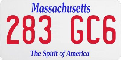 MA license plate 283GC6
