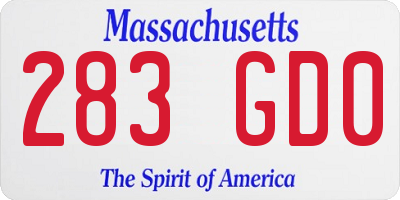 MA license plate 283GD0