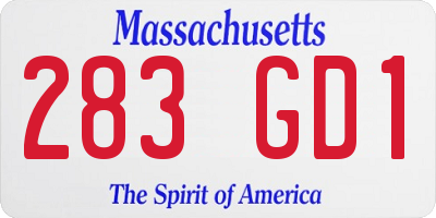 MA license plate 283GD1