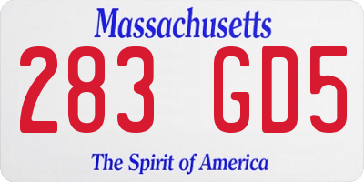MA license plate 283GD5