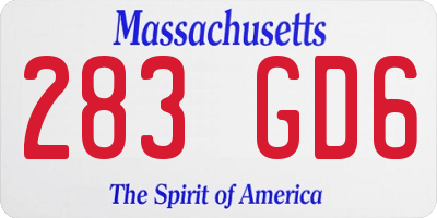 MA license plate 283GD6