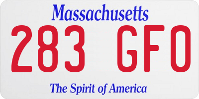 MA license plate 283GF0