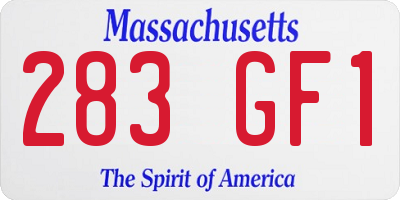 MA license plate 283GF1