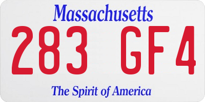 MA license plate 283GF4