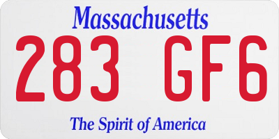 MA license plate 283GF6