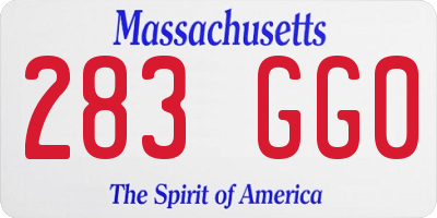 MA license plate 283GG0
