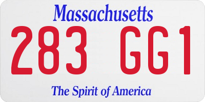 MA license plate 283GG1