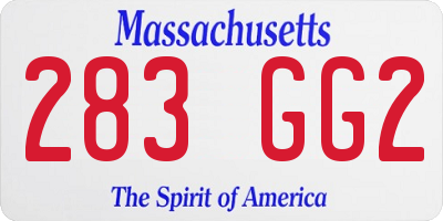 MA license plate 283GG2