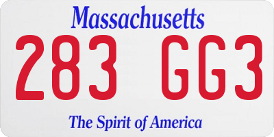 MA license plate 283GG3