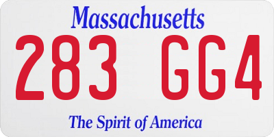 MA license plate 283GG4