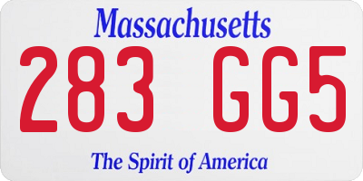 MA license plate 283GG5