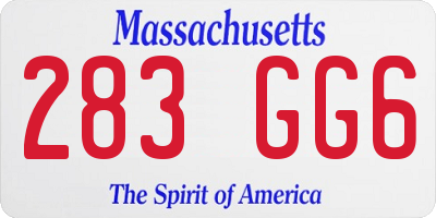 MA license plate 283GG6