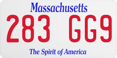 MA license plate 283GG9