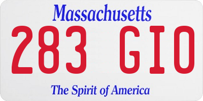 MA license plate 283GI0