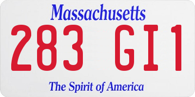 MA license plate 283GI1