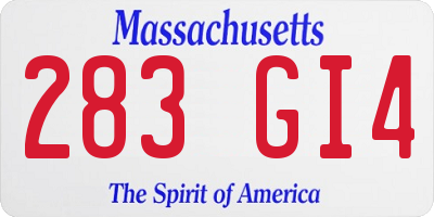MA license plate 283GI4