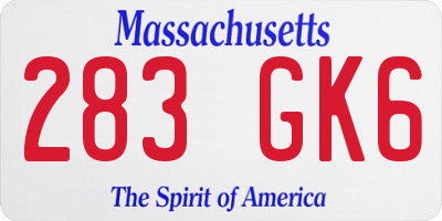 MA license plate 283GK6