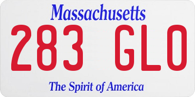 MA license plate 283GL0