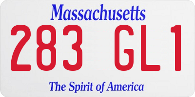 MA license plate 283GL1