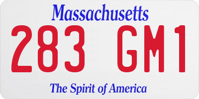 MA license plate 283GM1