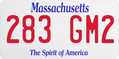 MA license plate 283GM2