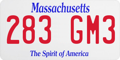 MA license plate 283GM3